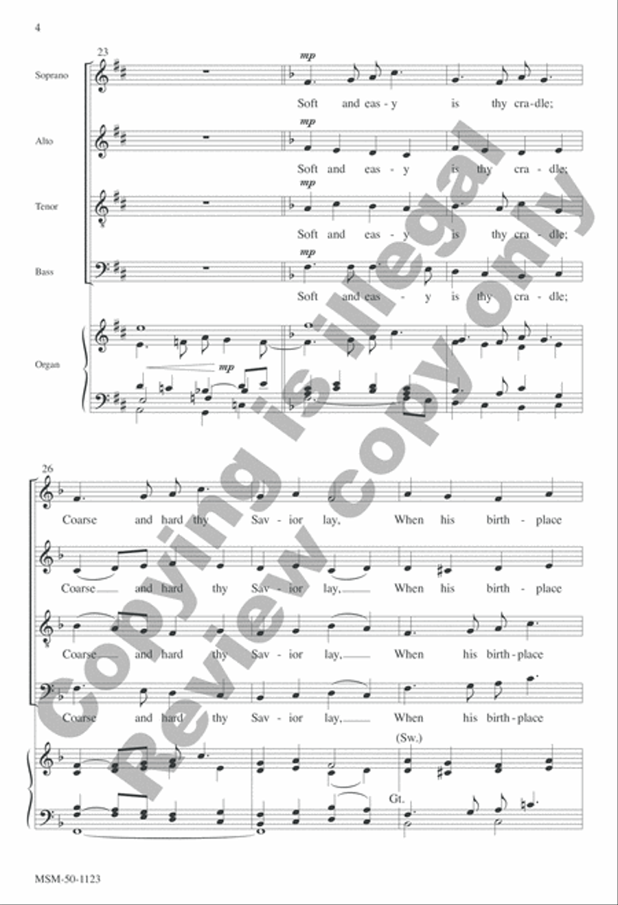 Cradle Song 4-Part scores gallery preview page 4