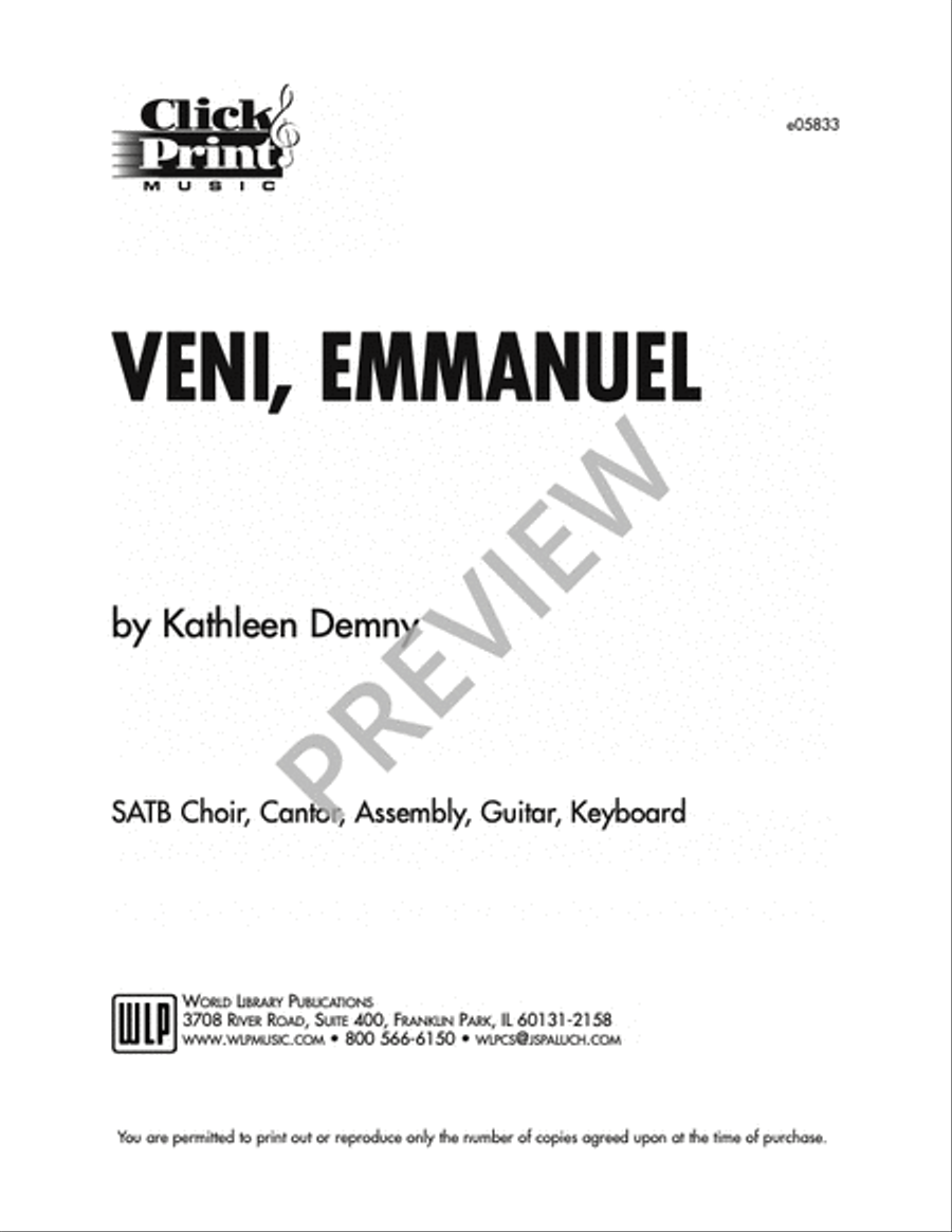 Veni Emmanuel Veni Emmanuel 4-Part scores gallery preview page 8