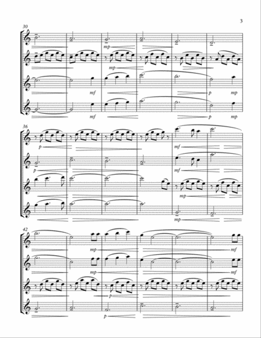 Annie's Song Flute Quartet scores gallery preview page 4