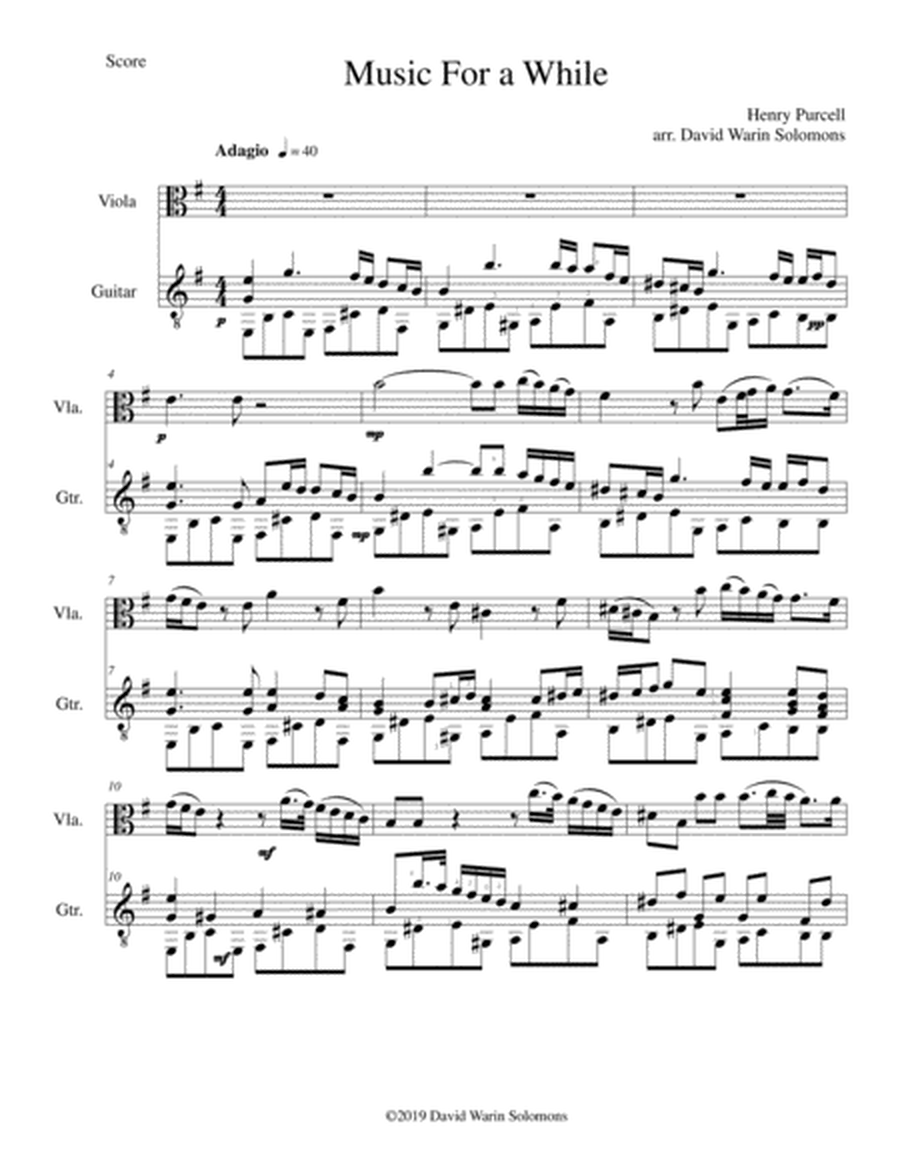 Music for a While for viola and guitar image number null