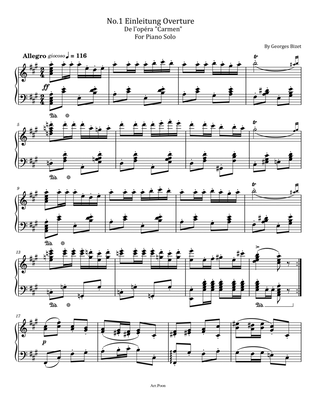 G.Bizet - Overture - De l'opéra “Carmen” - For Piano Solo Original