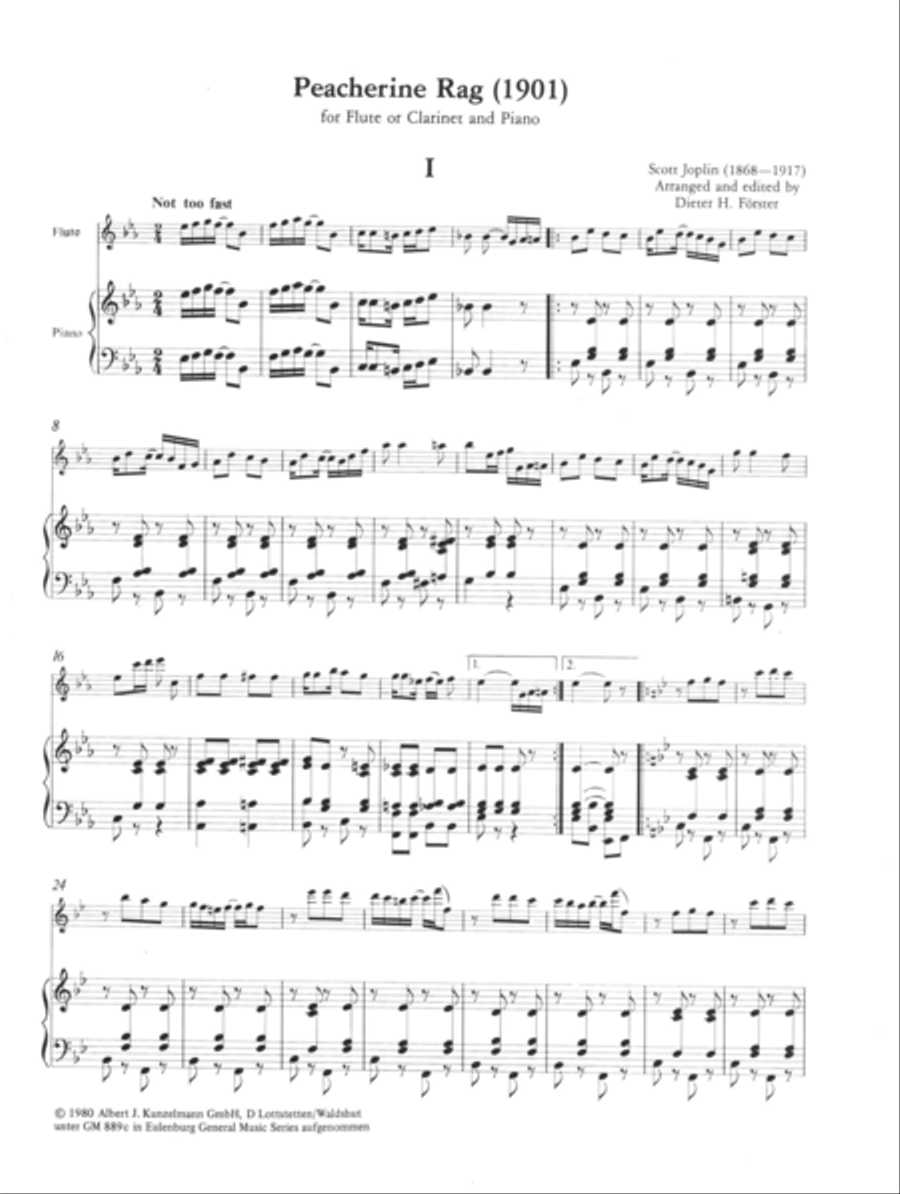 6 ragtimes for flute and piano, Volume 3 Clarinet scores gallery preview page 2