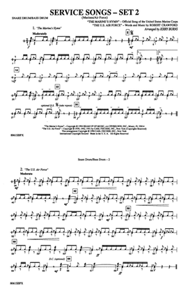 Service Songs - Set 2 (Marines/Air Force): Snare Drum/Bass Drum
