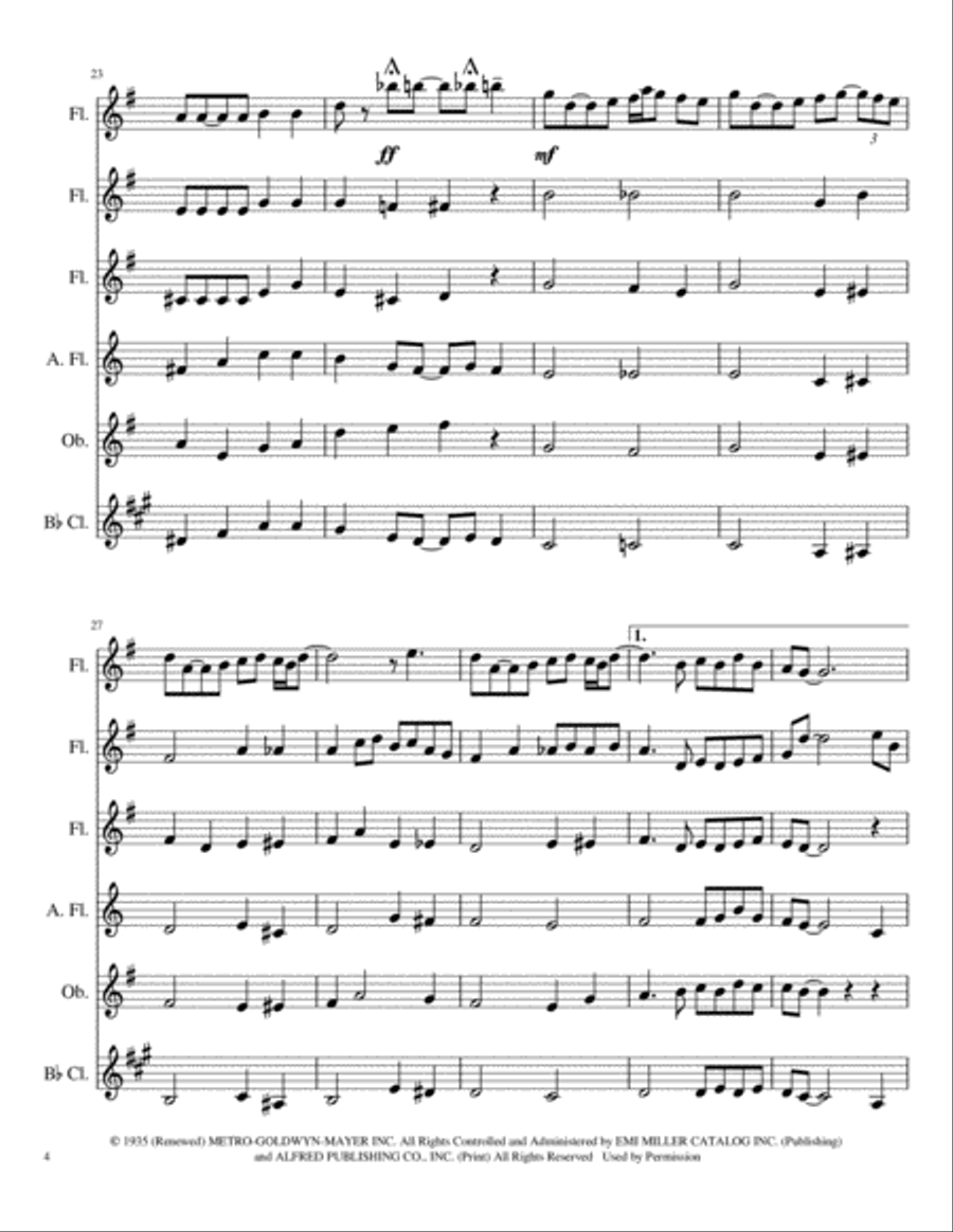 A Kiss To Build A Dream On Woodwind Ensemble scores gallery preview page 4