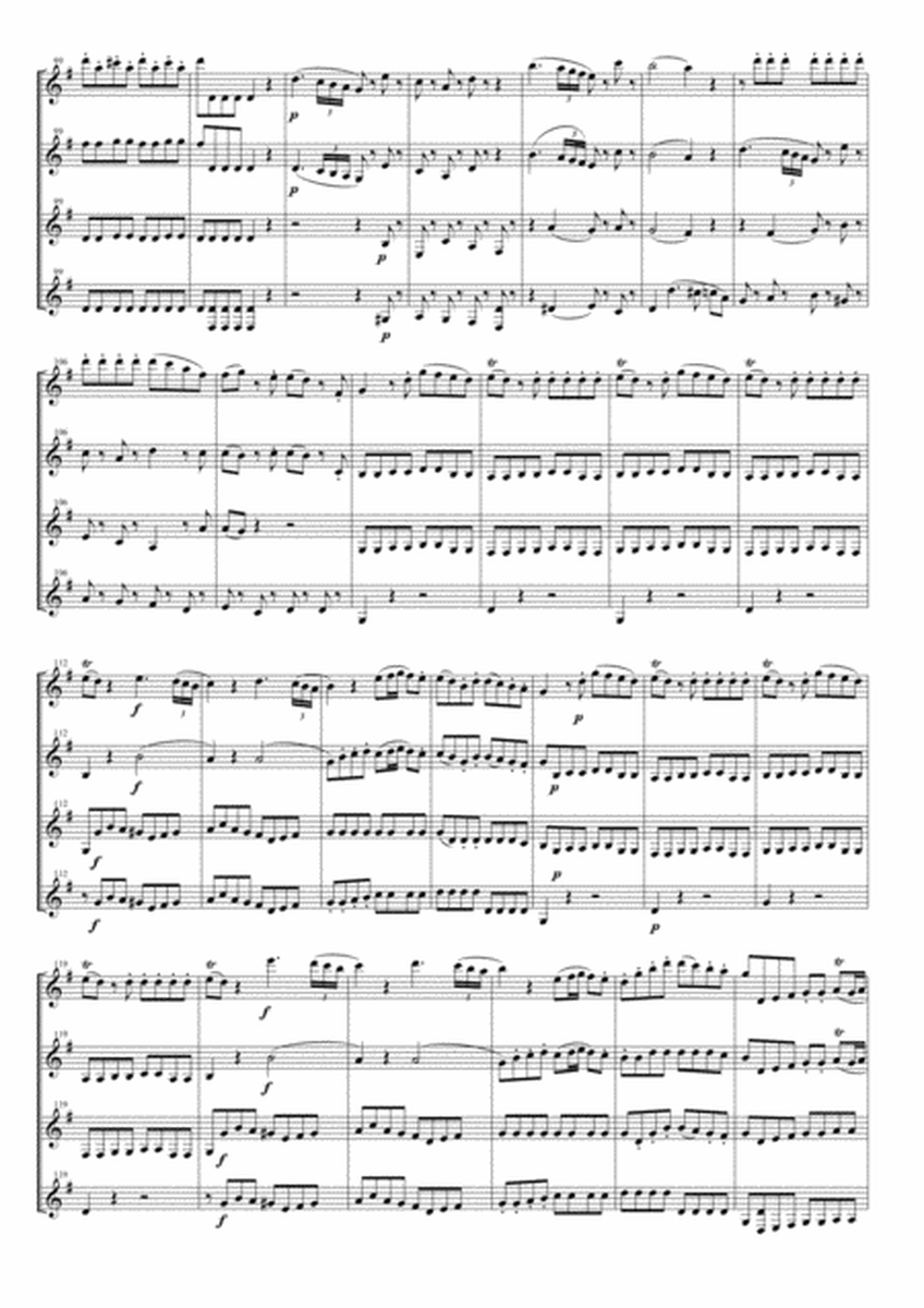 Eine Kleine Nachtmusik for Clarinet Quartet image number null