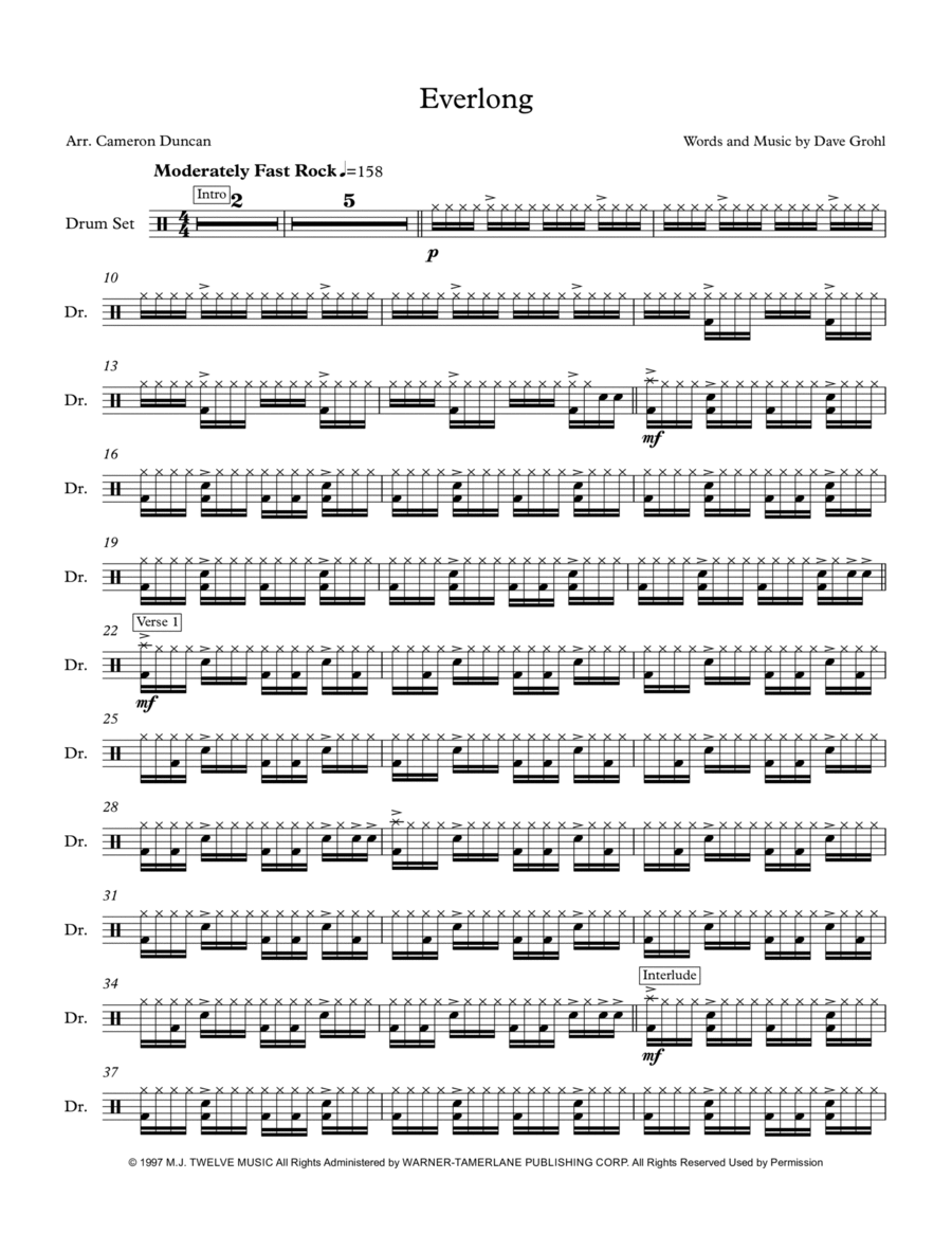 Everlong Drum Set scores gallery preview page 1