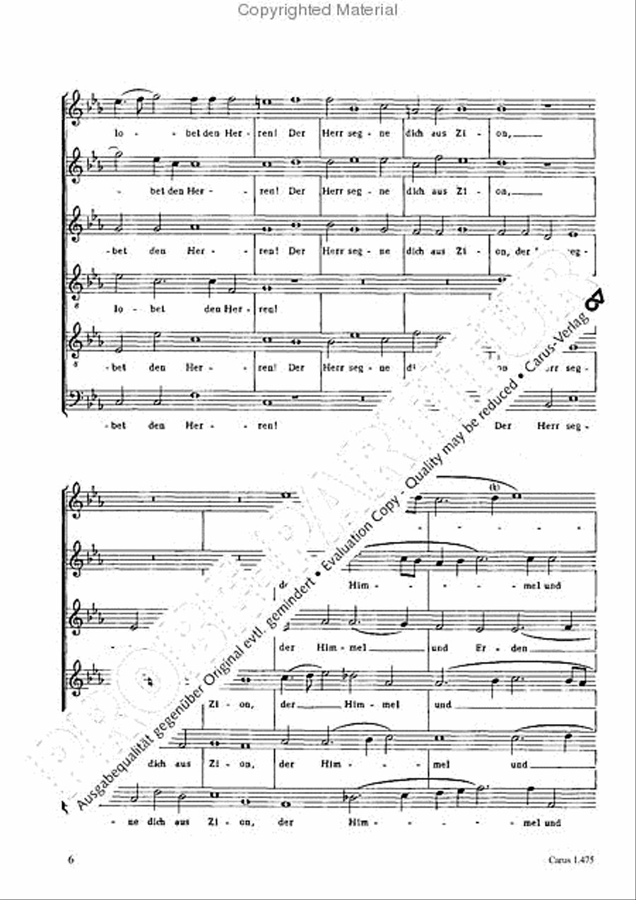 Siehe, lobet den Herren, alle Knechte Choir scores gallery preview page 7