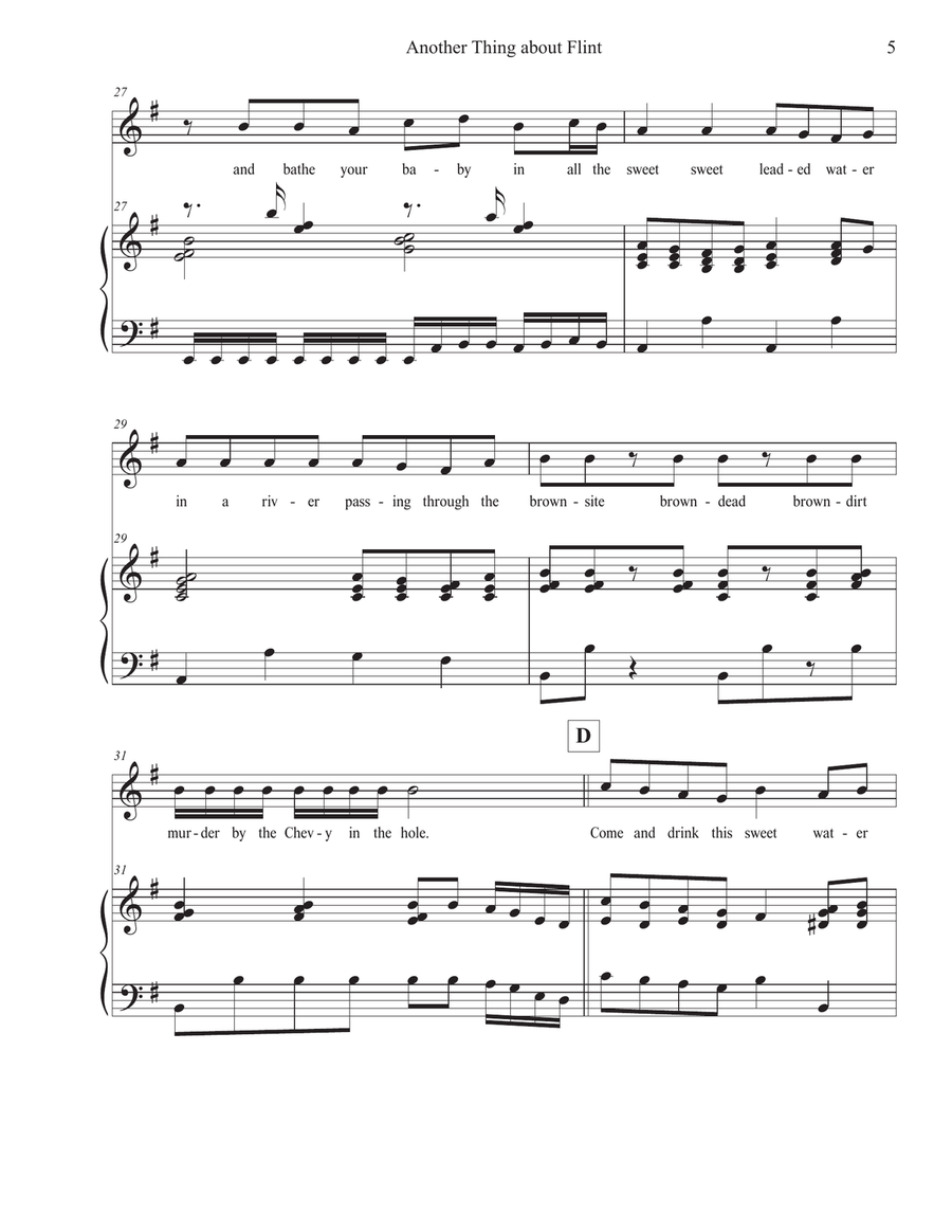 Water Songs No. 2: Another Thing about Flint (high voice) High Voice scores gallery preview page 5