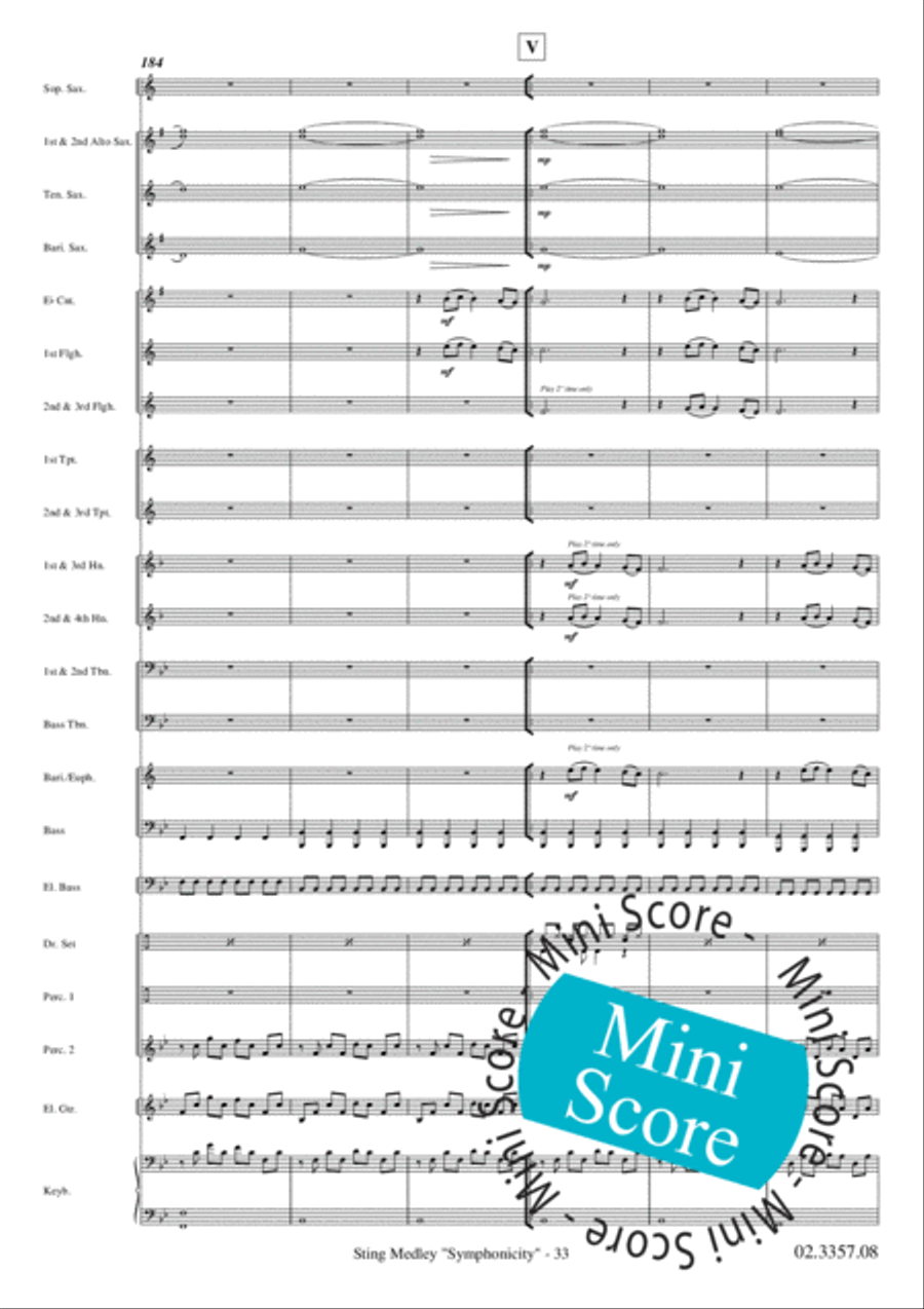 Sting Medley Sting Medley Fanfare Band scores gallery preview page 37