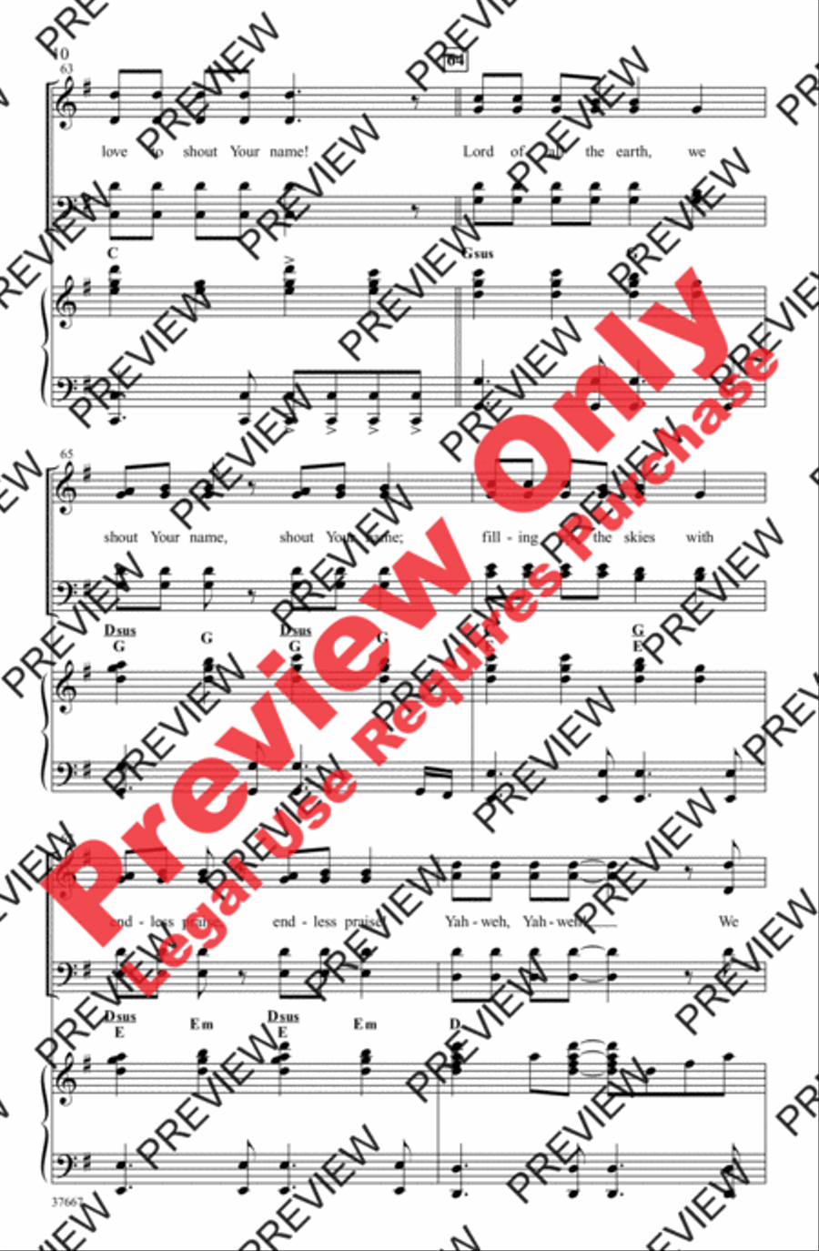 At Your Name (Yahweh, Yahweh) 4-Part scores gallery preview page 10