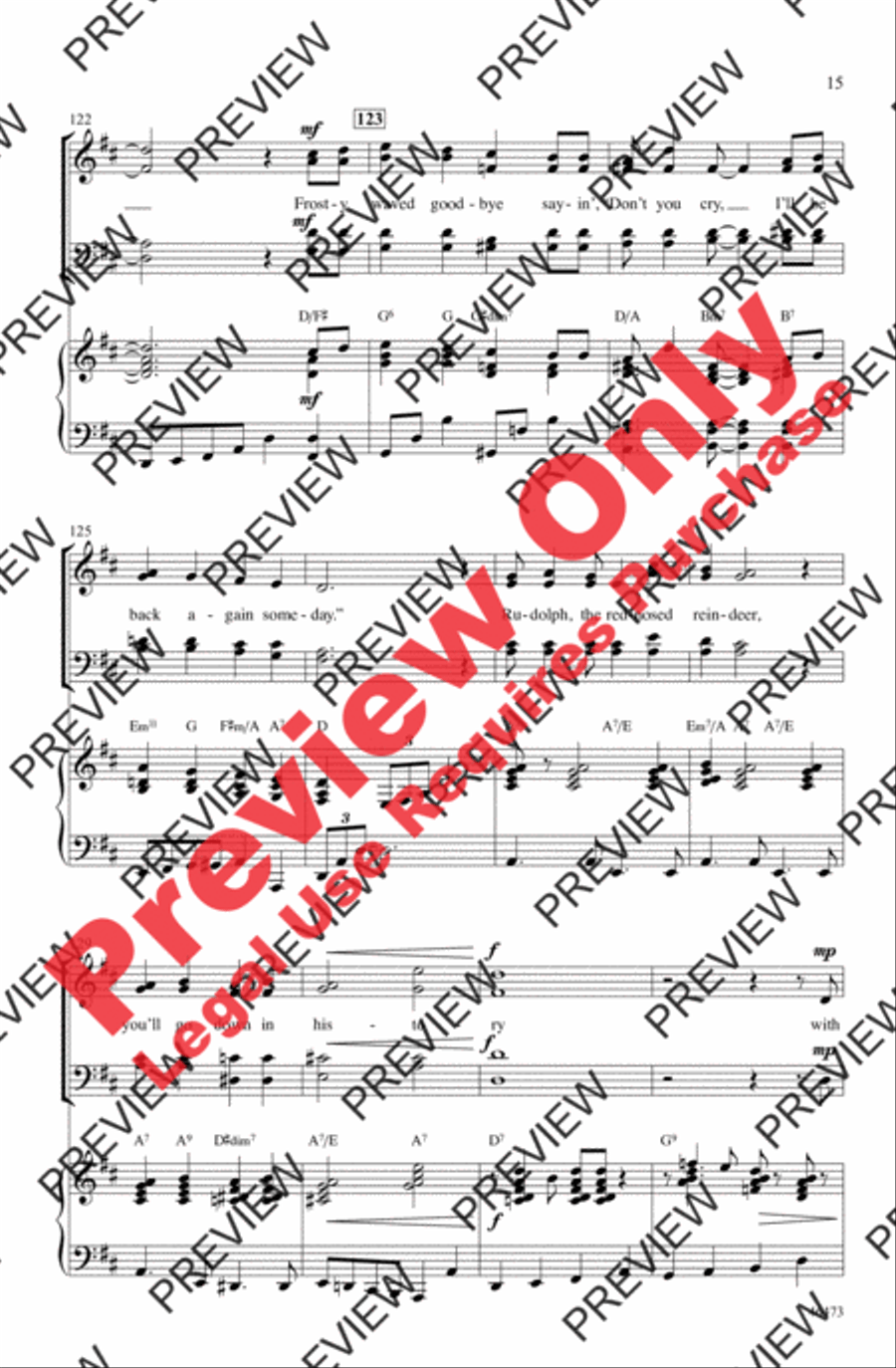 Rudolph, Frosty, and Suzy 4-Part scores gallery preview page 15