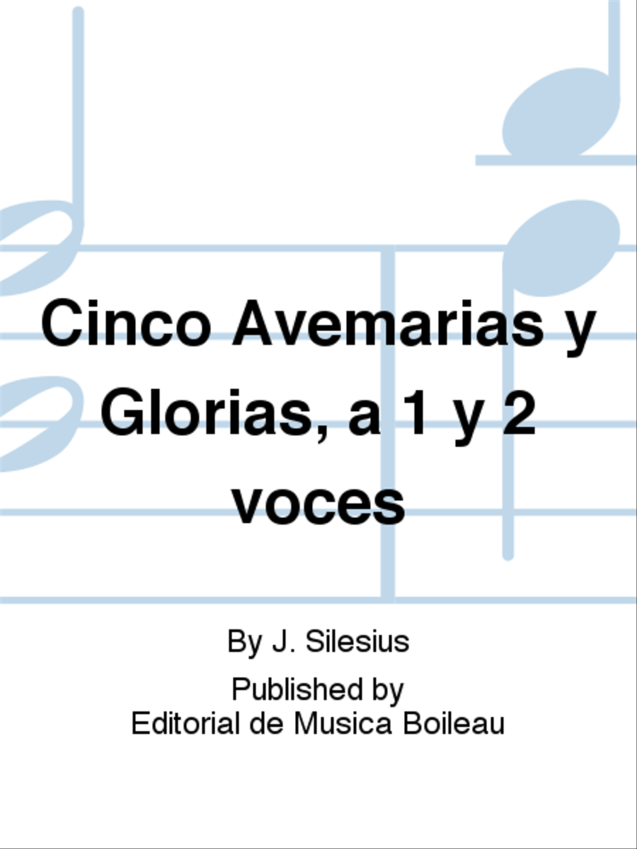 Cinco Avemarias y Glorias, a 1 y 2 voces Voice scores gallery preview page 1