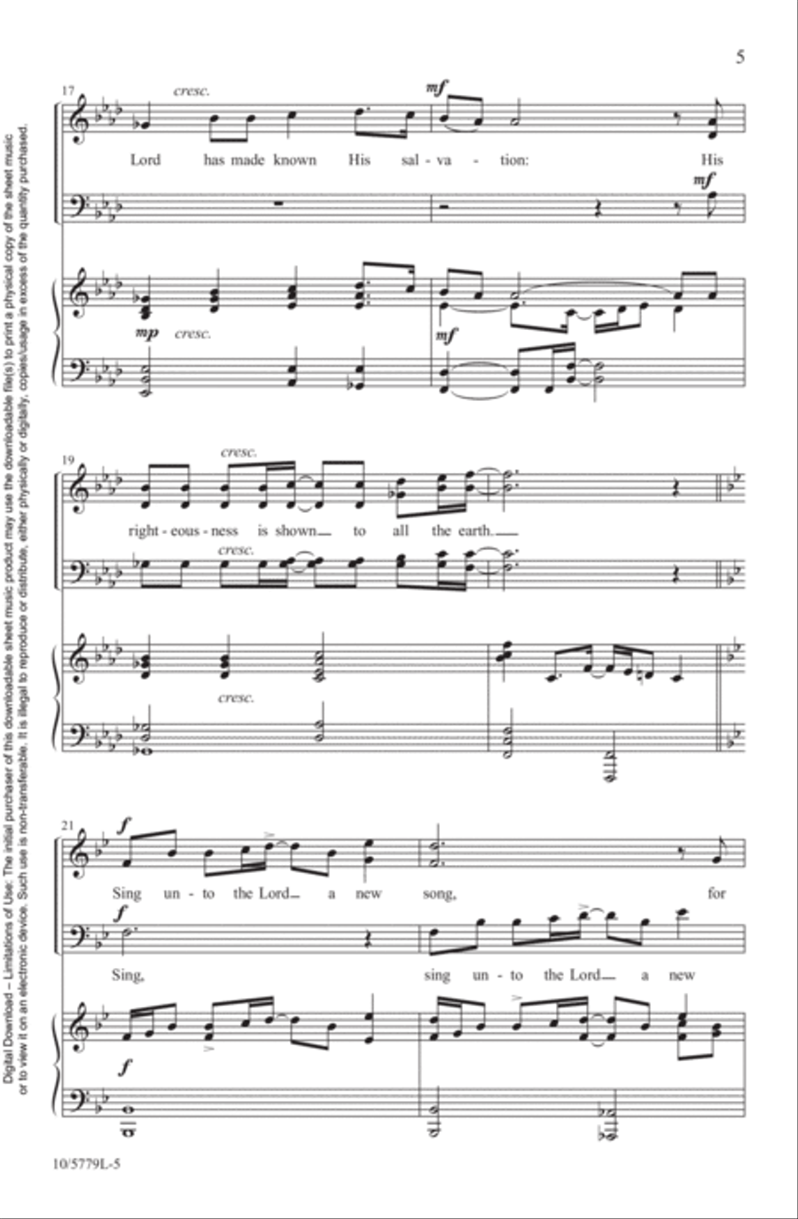 Psalm 98 Psalm 98 4-Part scores gallery preview page 5