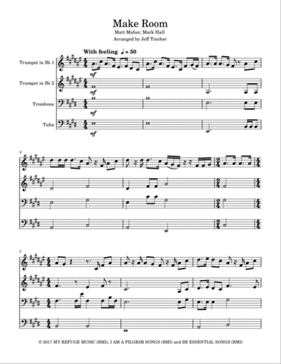 Make Room Brass Quartet scores gallery preview page 2