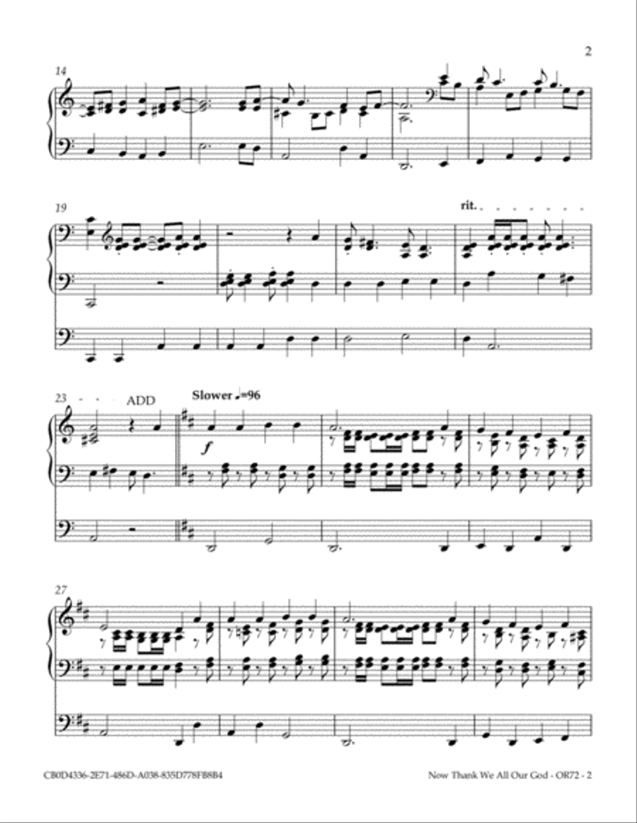 Now Thank We All Our God [NUN DANKET] Organ Solo scores gallery preview page 3
