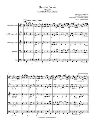 Russian Dance ("Trepak") (from "The Nutcracker Suite") (F) (Brass Quintet - 3 Trp, 1 Trb, 1 Tuba)