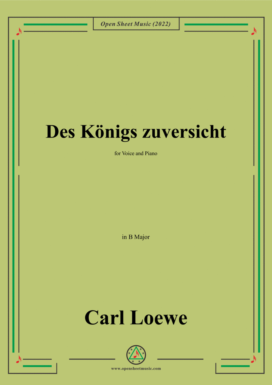 Loewe-Des Konigs zuversicht,in B Major,for Voice and Piano Voice Solo scores gallery preview page 1