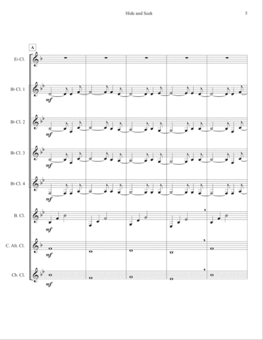 Hide And Seek Hide And Seek Woodwind Ensemble scores gallery preview page 5