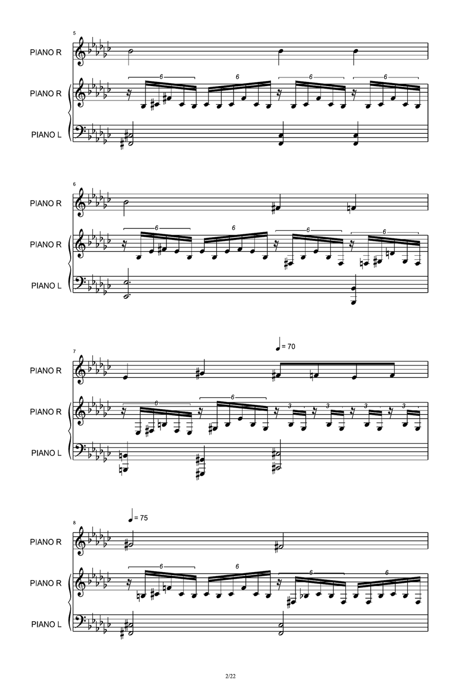 in G-Flat Major No.3 Impromptus-Franz Schubert Piano Solo scores gallery preview page 2