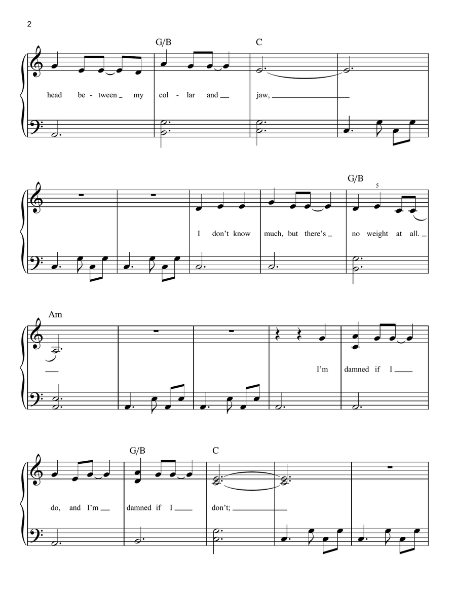Something In The Orange Easy Piano scores gallery preview page 2