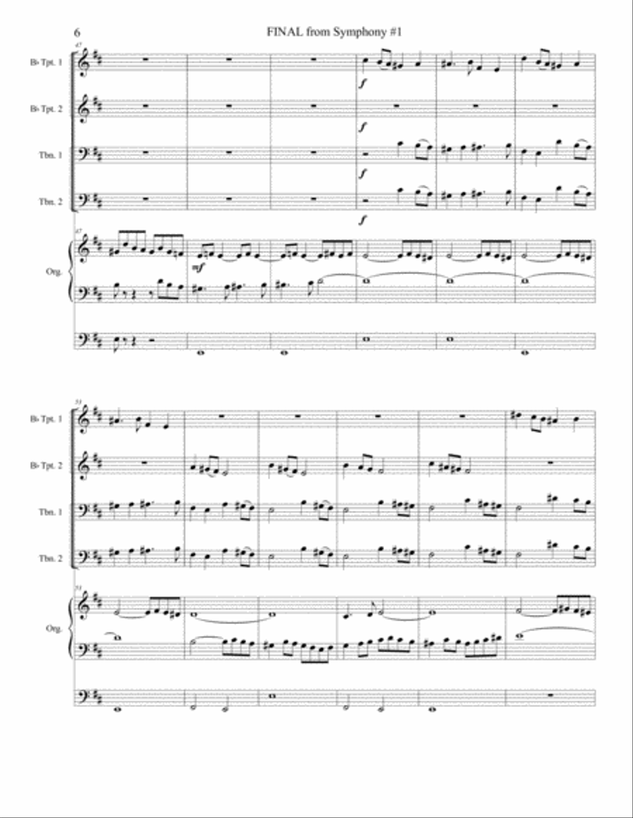 FINAL from Vierne Organ Symphony with Brass Small Ensemble scores gallery preview page 6
