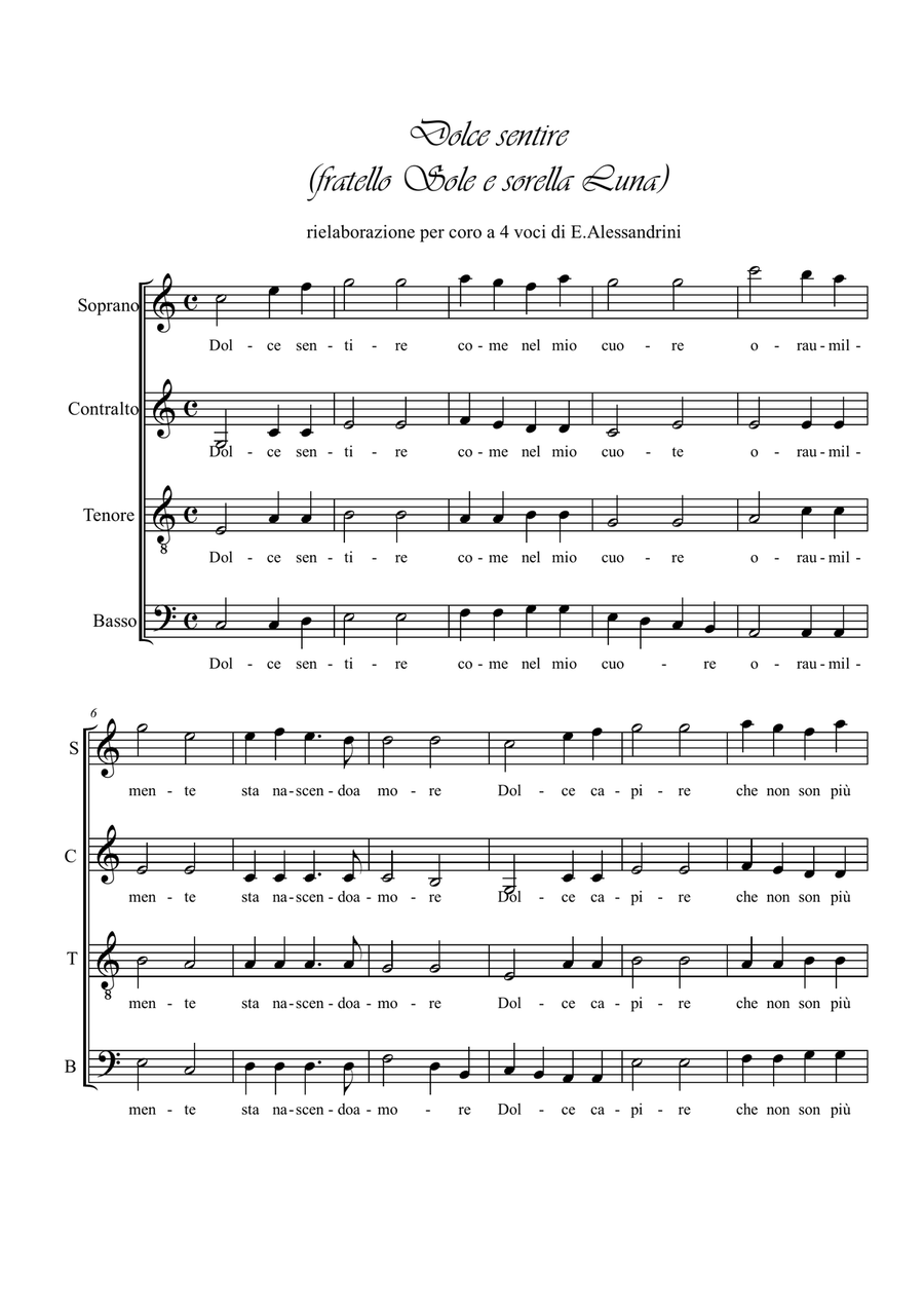 Fratello Sole sorella Luna (coro solo)