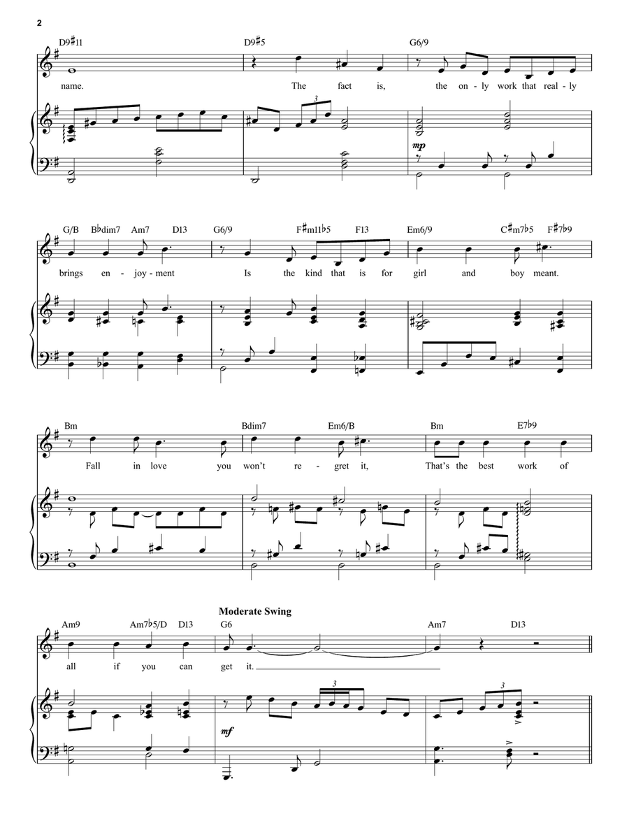 Nice Work If You Can Get It [Jazz version] (arr. Brent Edstrom) High Voice scores gallery preview page 2