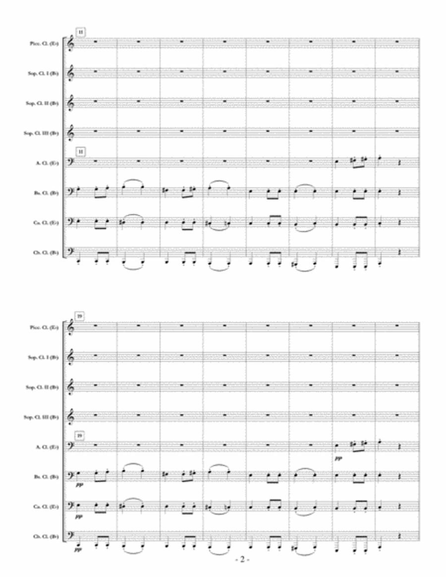 Symphony #7, Movement II [Beethoven] for clarinet choir (full score & set of parts) image number null