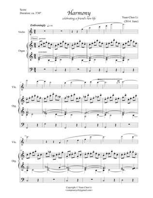 Harmony - for violin and organ