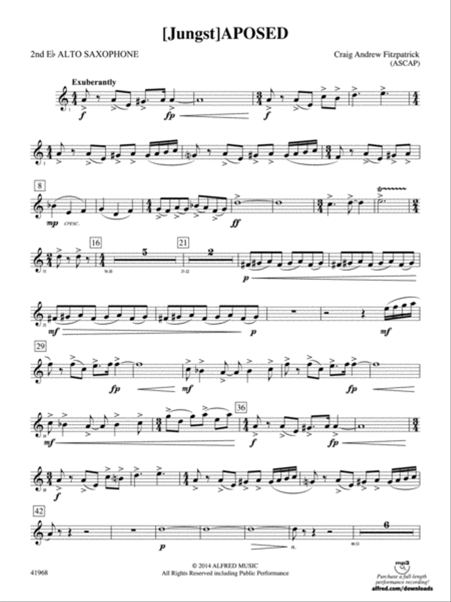 [Jungst]aposed: 2nd E-flat Alto Saxophone Concert Band scores gallery preview page 1