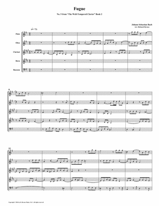 Fugue 05 from Well-Tempered Clavier, Book 2 (Woodwind Quintet)