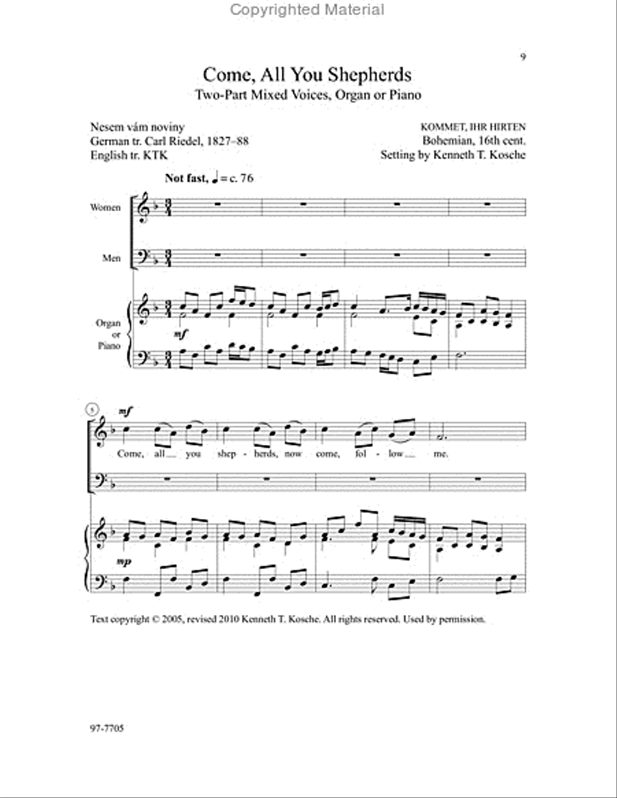 Three Bohemian Christmas Carols 2-Part scores gallery preview page 3