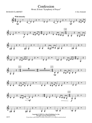 Confession (Movement 2 of Symphony of Prayer): B-flat Bass Clarinet