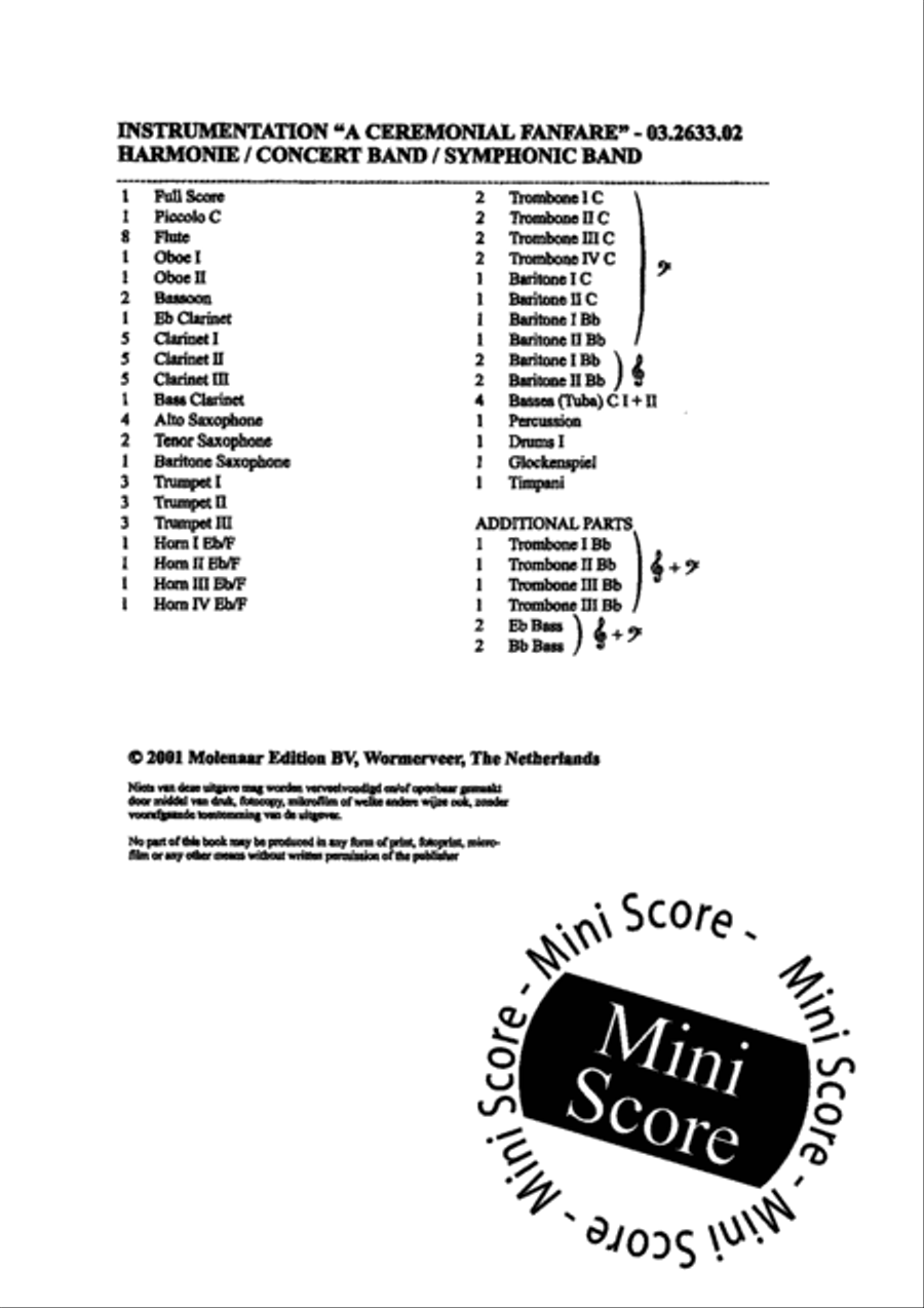 A Ceremonial Fanfare Concert Band scores gallery preview page 6