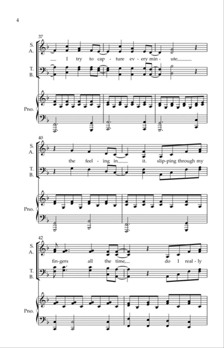 Slipping Through My Fingers 4-Part scores gallery preview page 4