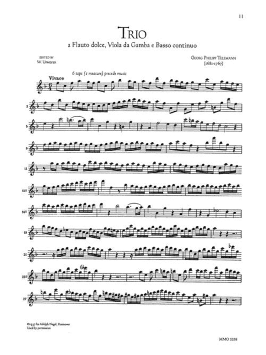18th Century Recorder Music Alto Recorder scores gallery preview page 6