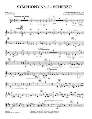 Book cover for Symphony No. 5 Scherzo - Violin 3 (Viola Treble Clef)