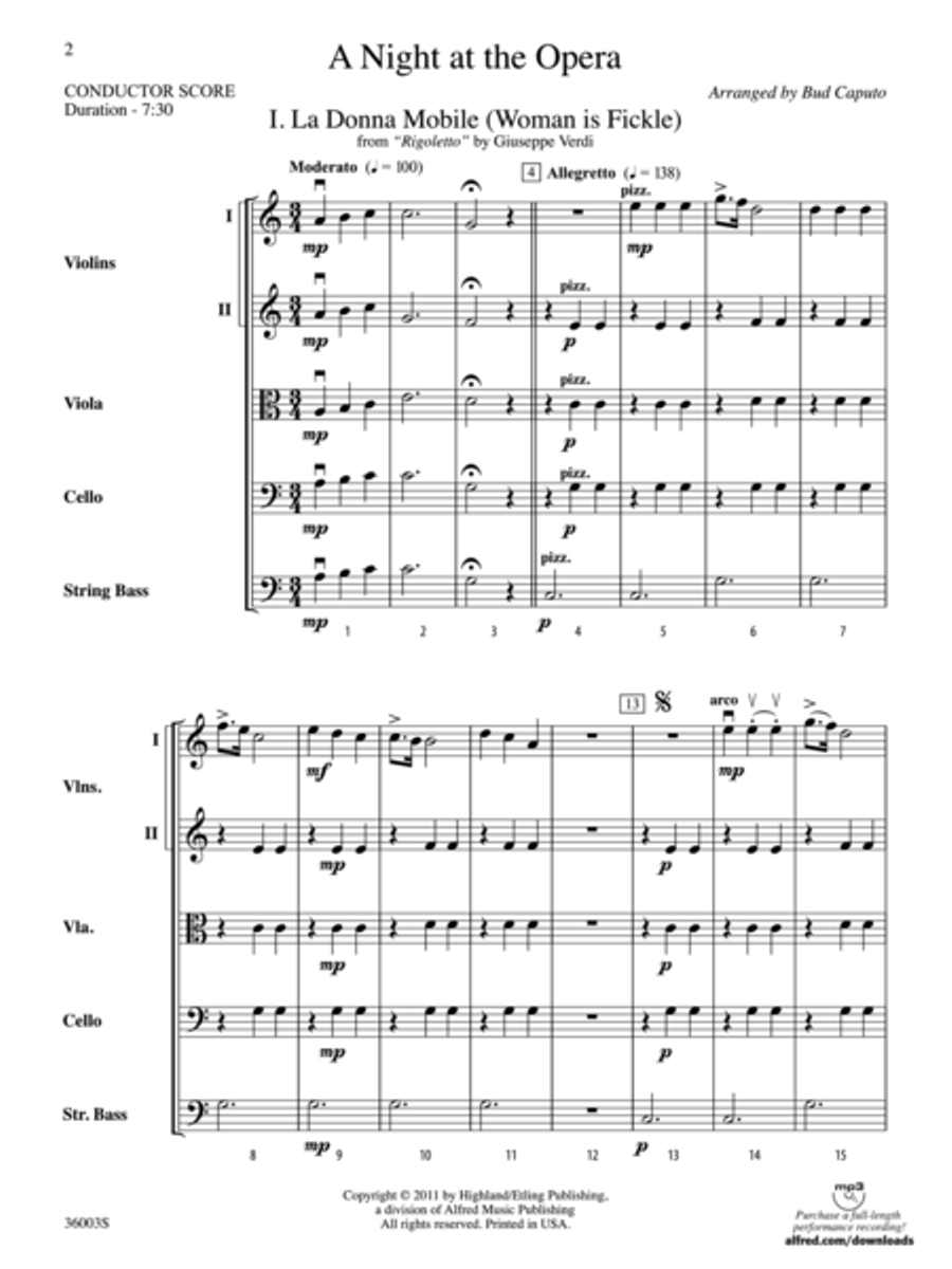 A Night at the Opera A Night at the Opera String Orchestra scores gallery preview page 2