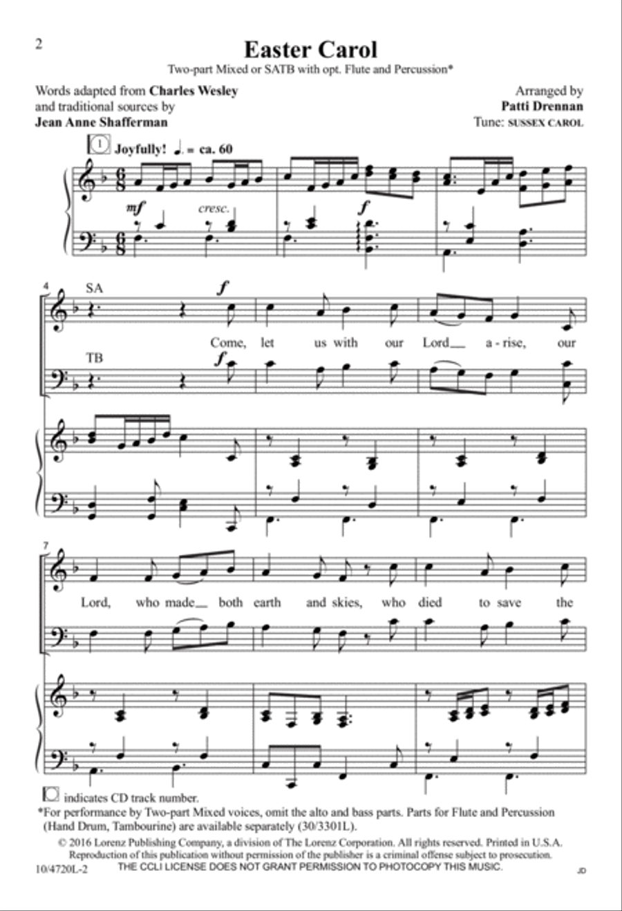 Easter Carol 2-Part scores gallery preview page 2