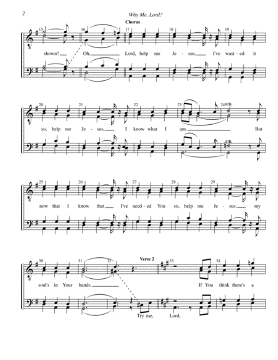 Why Me? (Why Me, Lord?) TTBB scores gallery preview page 2
