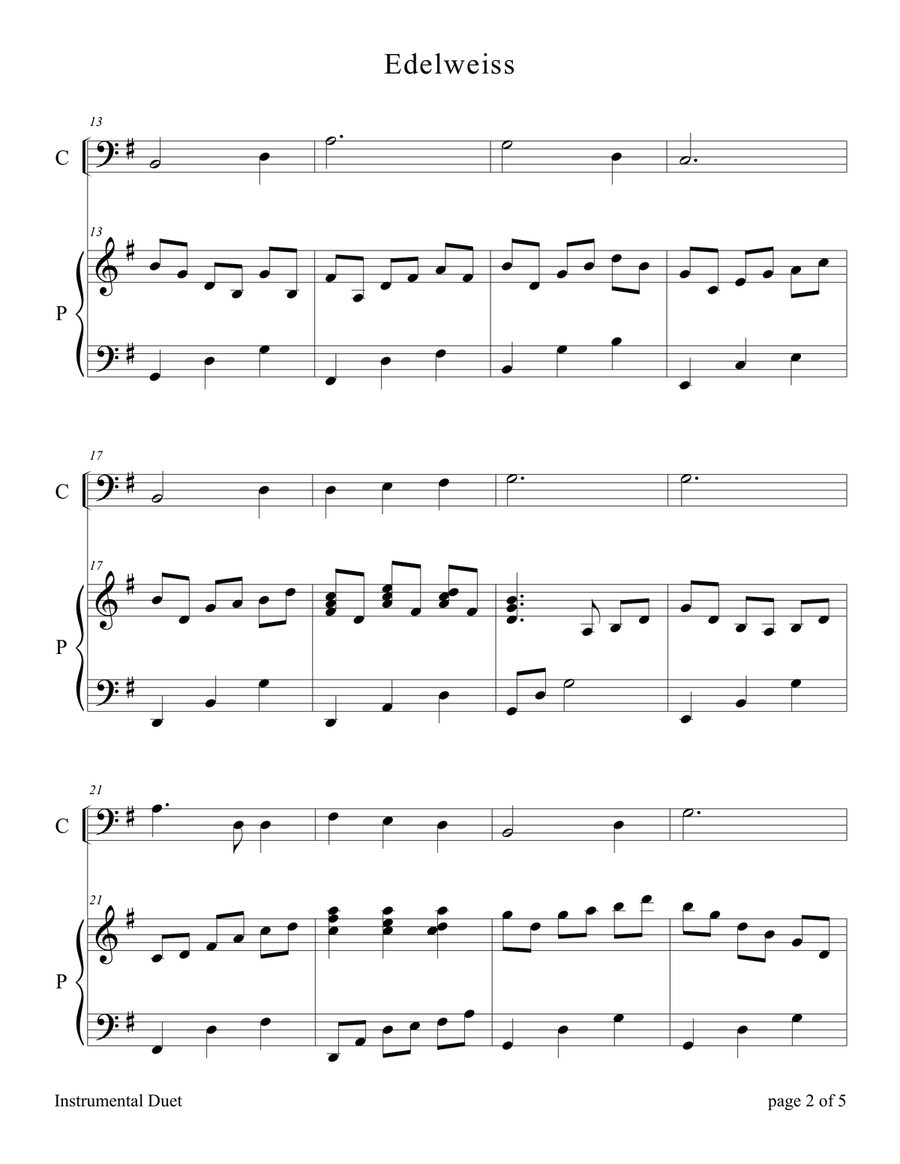 Edelweiss Piano scores gallery preview page 4