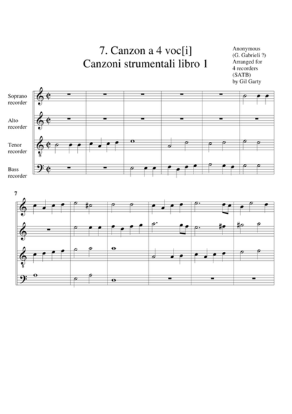 Canzon no.7 (Canzoni strumentali libro 1 di Torino)