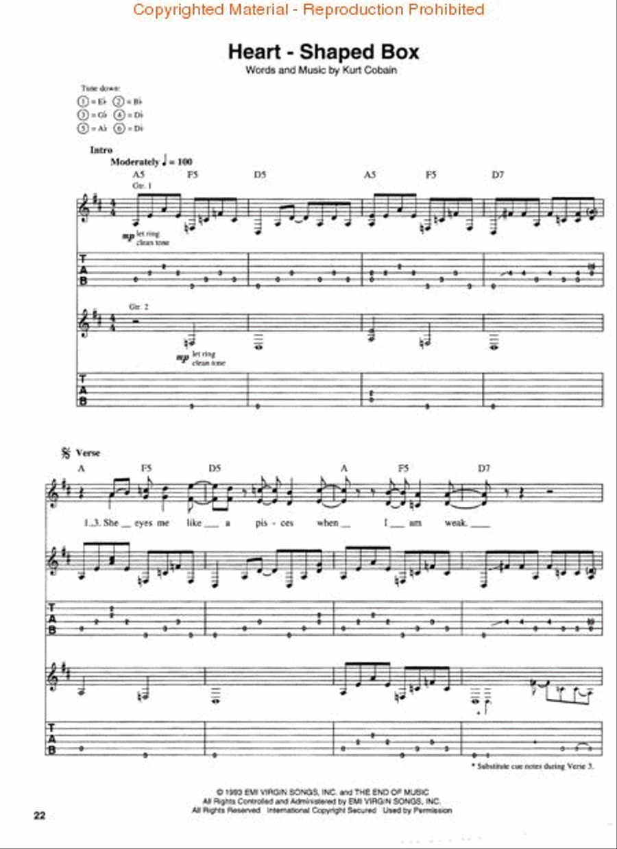 Nirvana – In Utero Nirvana – In Utero Electric Guitar scores gallery preview page 2