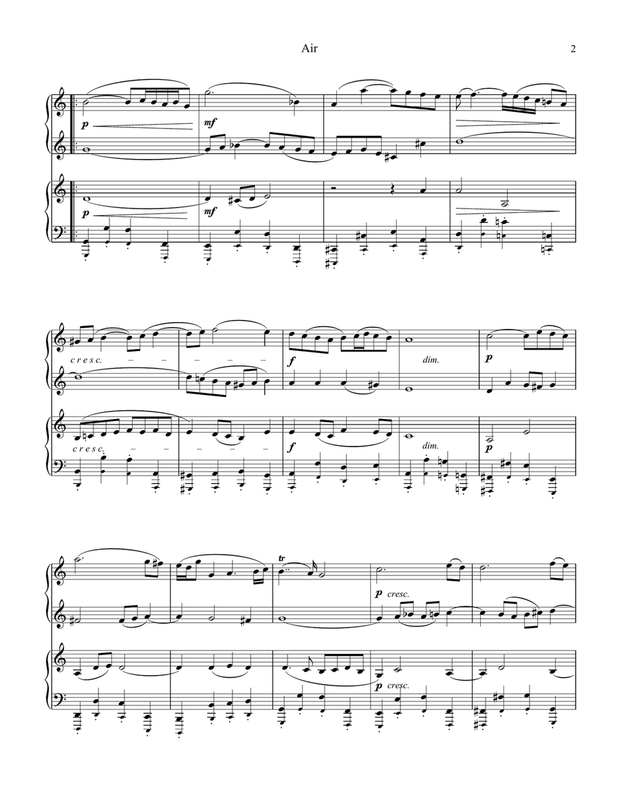 Air (on the G string) BWV 1068 for 1 piano, 4 hands 1 Piano, 4-Hands scores gallery preview page 3