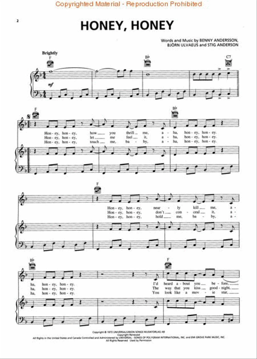 Mamma Mia! Mamma Mia! Piano, Vocal, Guitar scores gallery preview page 2