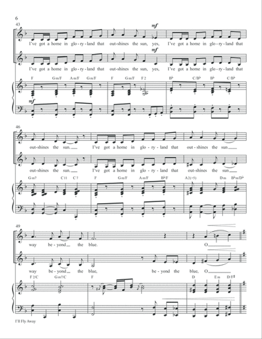 I'll Fly Away Voice scores gallery preview page 6