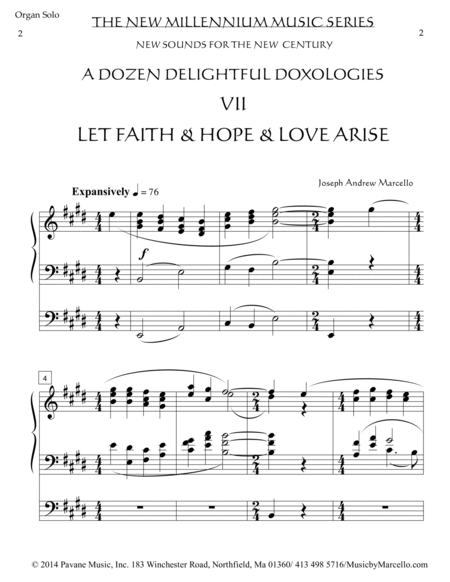 Delightful Doxology VI - 'From All That Dwell Beneath the Skies' - Organ - Key of E image number null