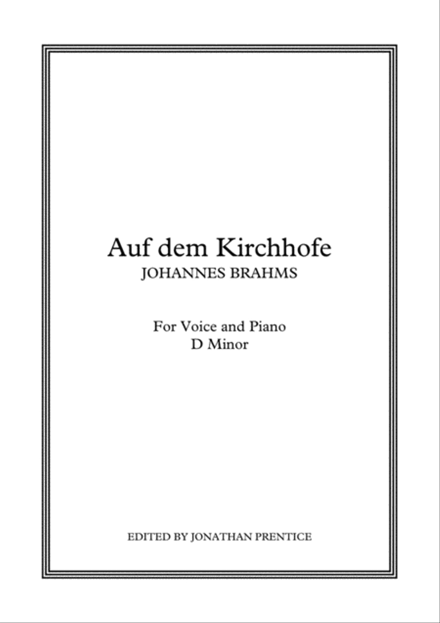 Book cover for Auf dem Kirchhofe (D Minor)