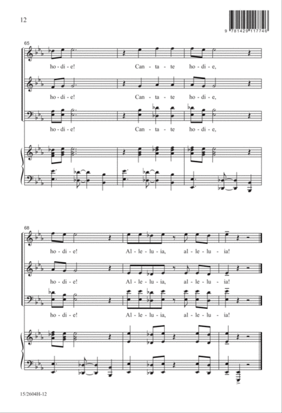 Cantate Hodie! (Sing Today) 4-Part scores gallery preview page 13