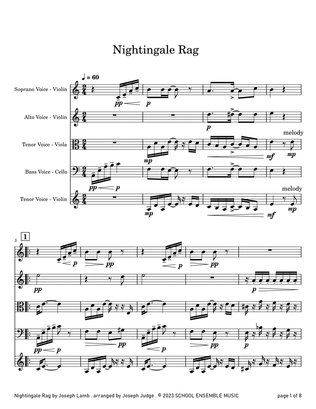 Nightingale Rag by Joseph Lamb for String Quartet in Schools